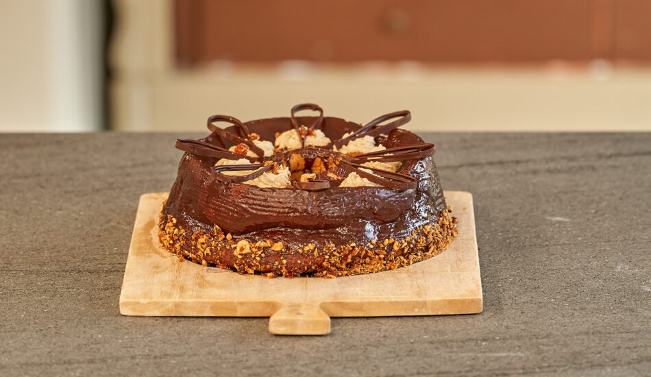 Chiffon cake met hazelnoot en koffie