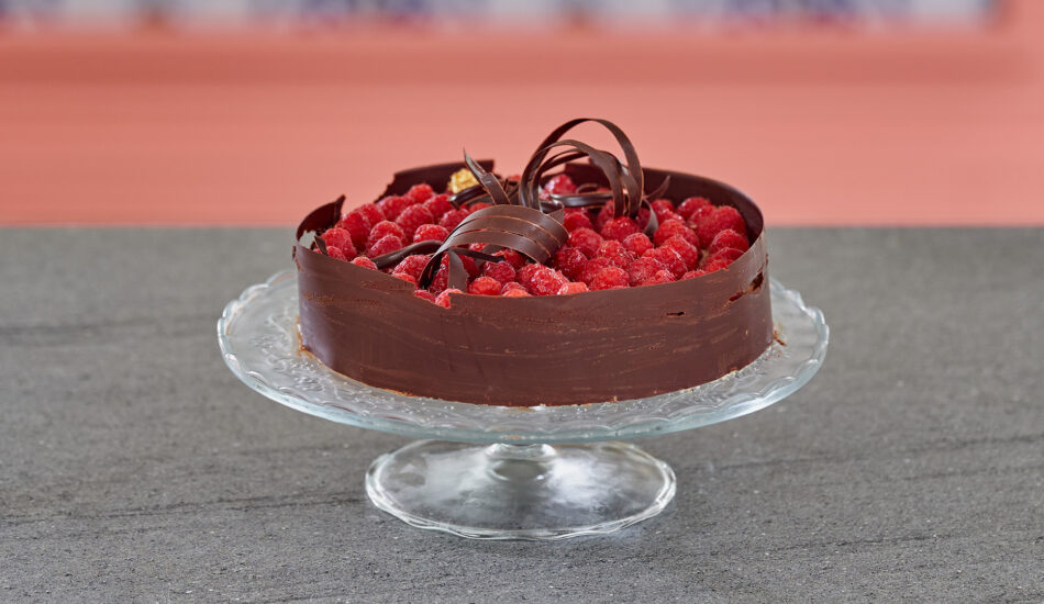 Chocoladetaart met amandel-sesam dacquoise